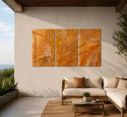 Amber Cloud Trio | Glass Wall Art