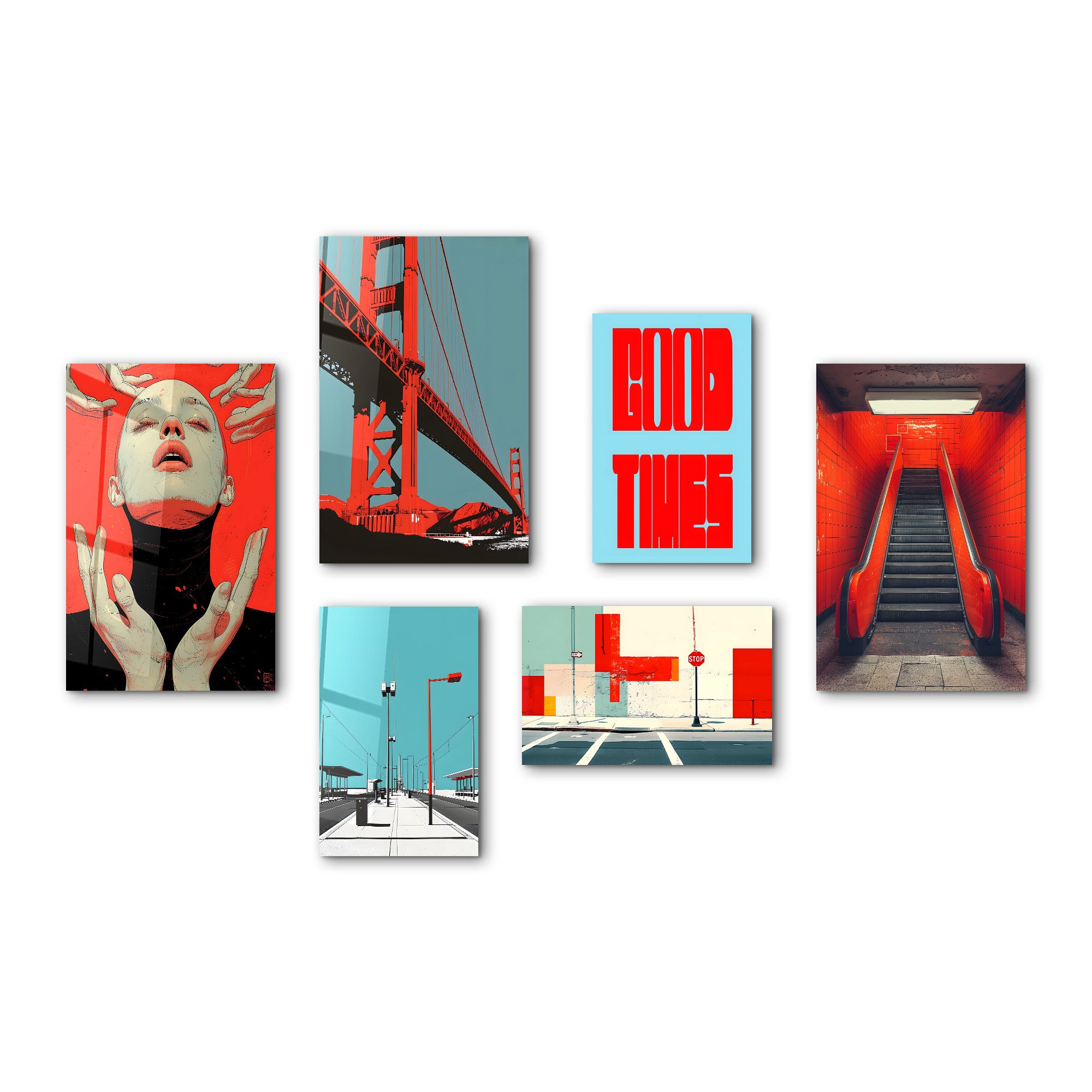 Urban Radiance & Architectural Harmony Gallery Glass Wall Art Set - Artdesigna