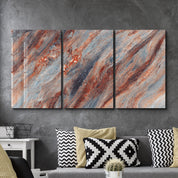 Ember Stone Abstract Trio | Glass Wall Art