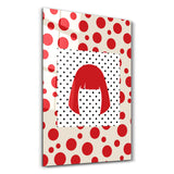 Yayoi Kusama Red Wig Japanese Pop Art | Glass Wall Art