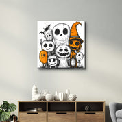 Haunted Halloween Crew | Halloween Style Glass Wall Art - Artdesigna