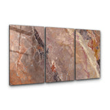 Terracotta Marble Trio | Glass Wall Art