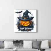 Happy Halloween | Halloween Style Glass Wall Art - Artdesigna