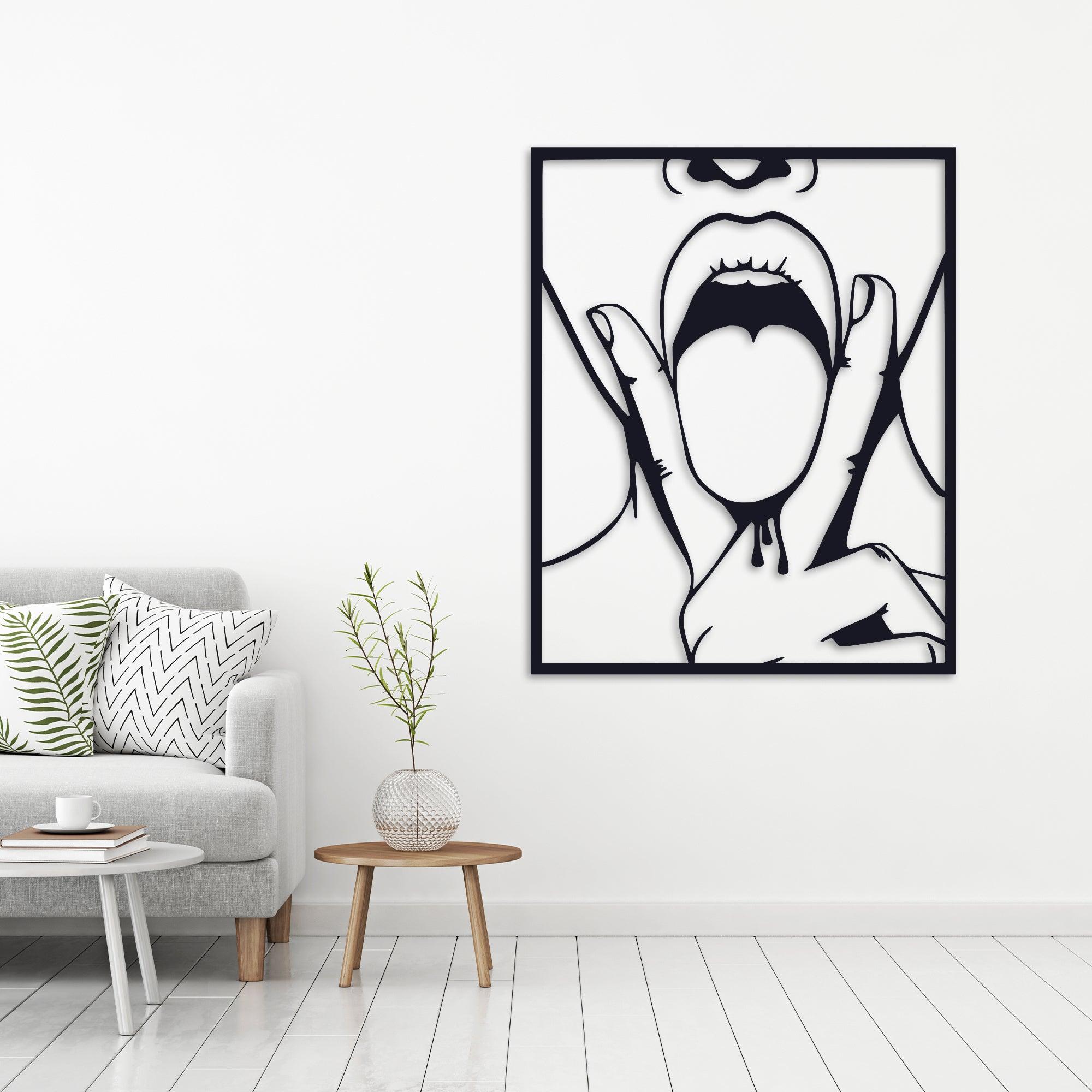 ・"V Tongue"・Premium Metal Wall Art - Limited Edition - ArtDesigna Glass Printing Wall Art