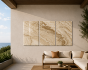 Ivory Onyx Trio | Glass Wall Art