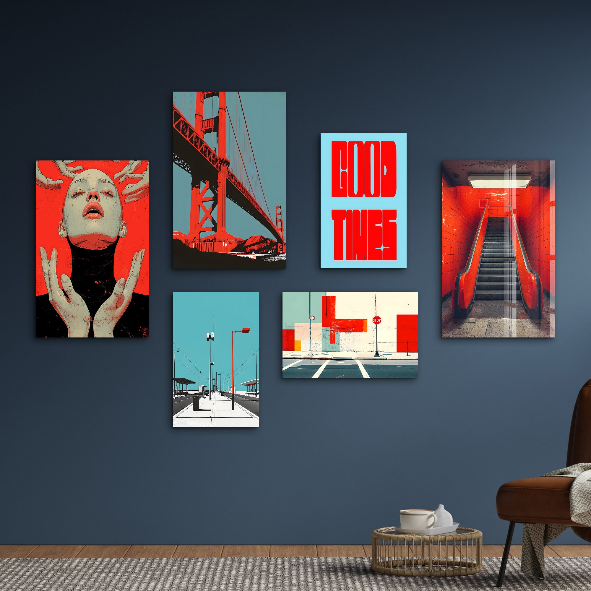 Urban Radiance & Architectural Harmony Gallery Glass Wall Art Set - Artdesigna