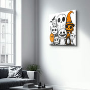 Haunted Halloween Crew | Halloween Style Glass Wall Art - Artdesigna