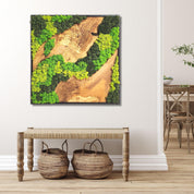 Moss and Olive Wood Tree Wall Art 3 Colors | Premium Handmade Wall Sculptures - Artdesigna