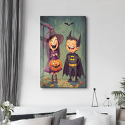 Trick-or-Treat Joy | Halloween Glass Wall Art - Artdesigna