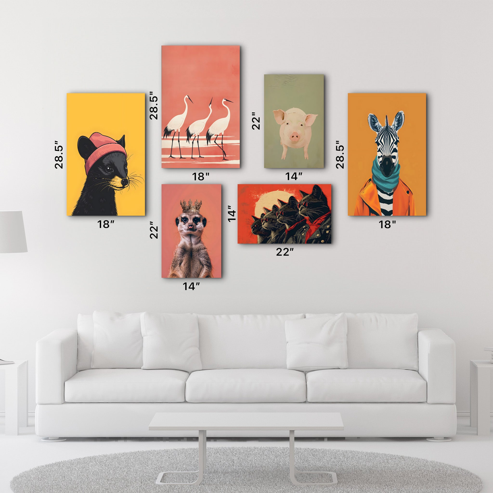 Vivid and Stylish Wildlife Gallery Glass Wall Art Set - Artdesigna