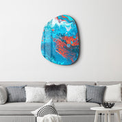 ・"Lava in the Ocean"・Amorphous Collection Glass Wall Art - ArtDesigna Glass Printing Wall Art