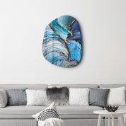 ・"Blue Marble"・Amorphous Collection Glass Wall Art - ArtDesigna Glass Printing Wall Art