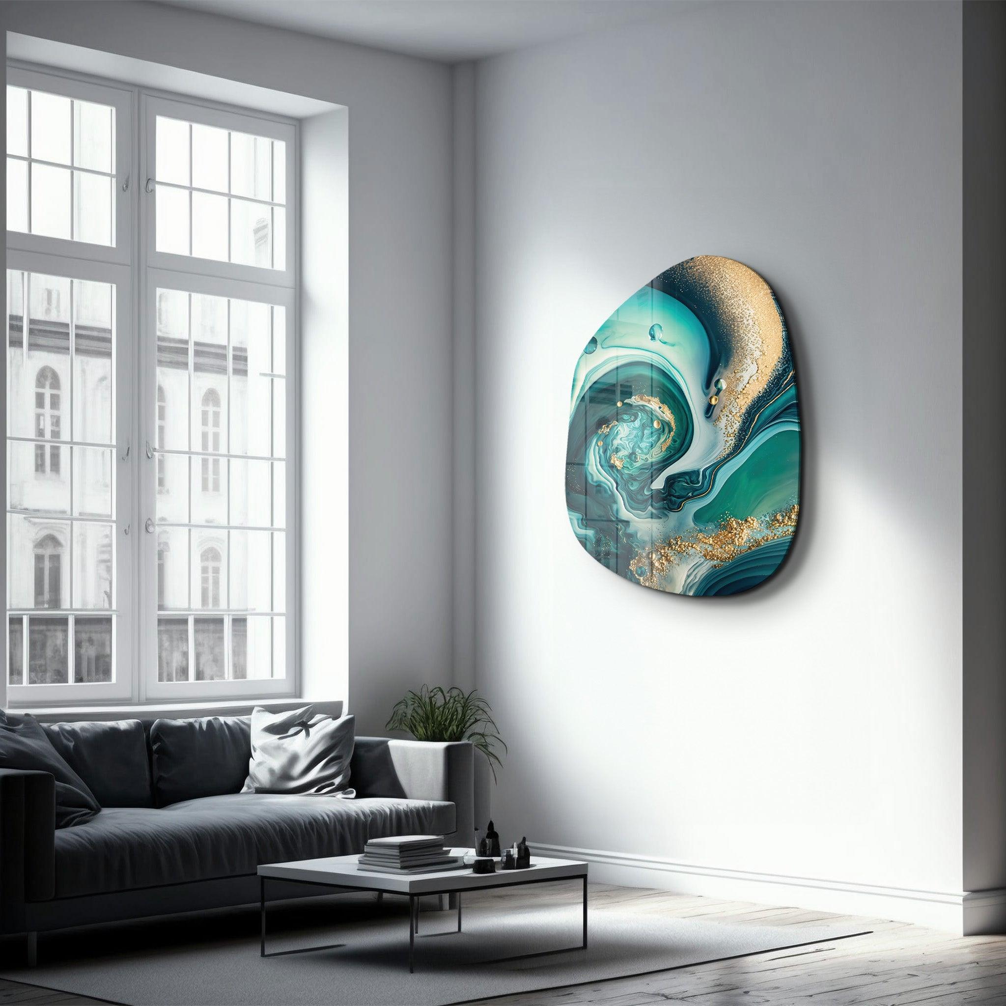 ・"Drops"・Amorphous Collection Glass Wall Art - ArtDesigna Glass Printing Wall Art