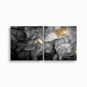 Black Marble Duo | Glass Wall Art
