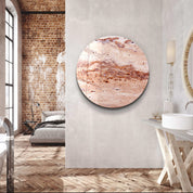 ・"Travertine - SunSet "・Rounded Glass Wall Art - ArtDesigna Glass Printing Wall Art