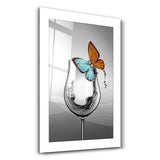 Glass and Butterfly | Glass Wall Art