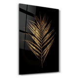 Golden Leaves | Glass Wall Art