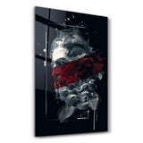 Abstract Red Poseidon | Glass Wall Art