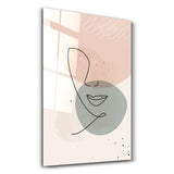 Abstract Shapes and Face V1 | Glass Wall Art