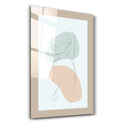 Shapes and Woman Portrait V1 | Glass Wall Art - Artdesigna