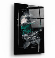 Abstract Green Poseidon | Glass Wall Art - Artdesigna