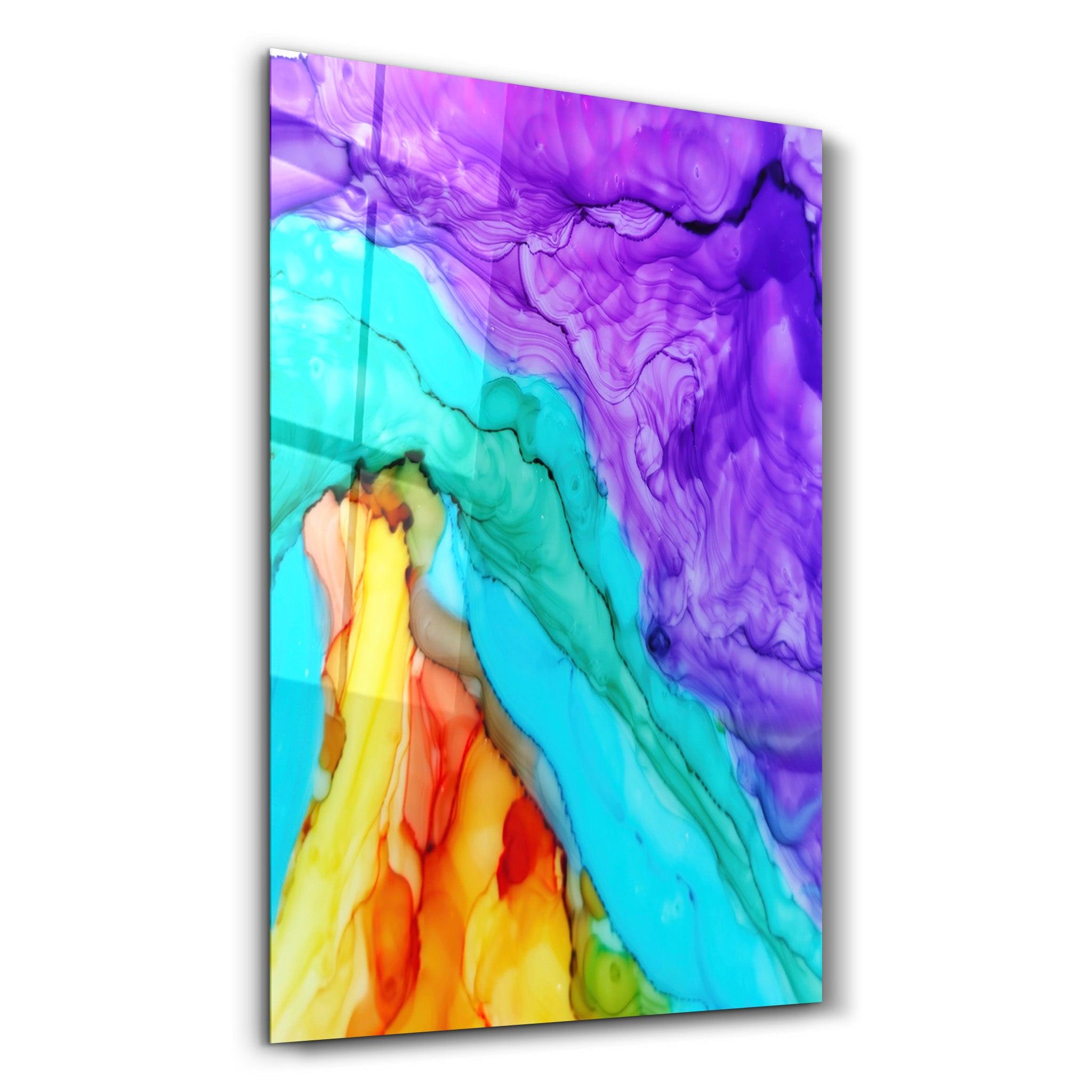 Colorful Marble | Glass Wall Art - Artdesigna