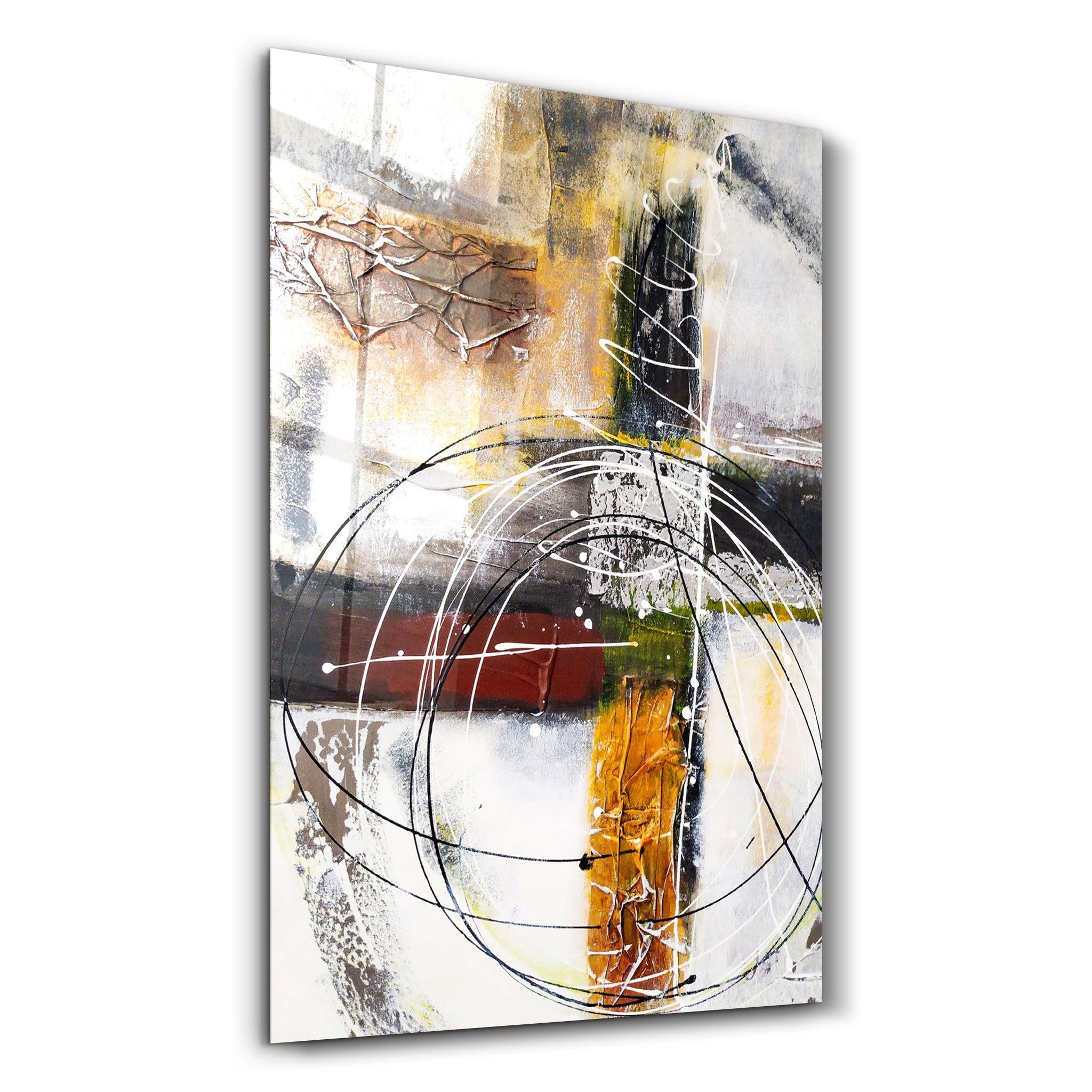 Abstract Oil Painting V2 | Glass Wall Art - Artdesigna