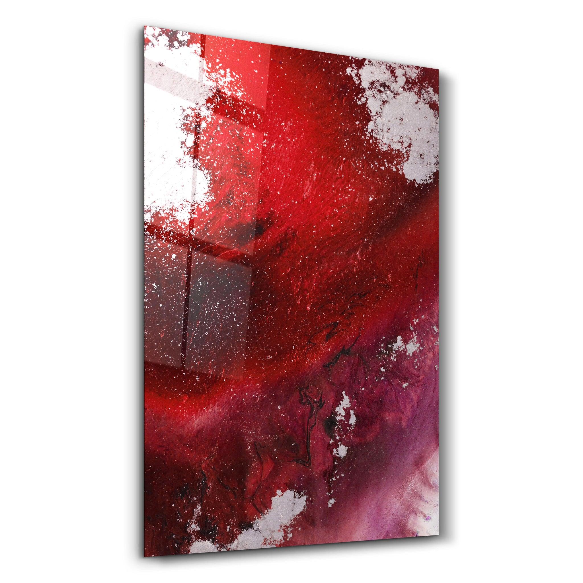 Bird's Eye In Red | Glass Wall Art - Artdesigna