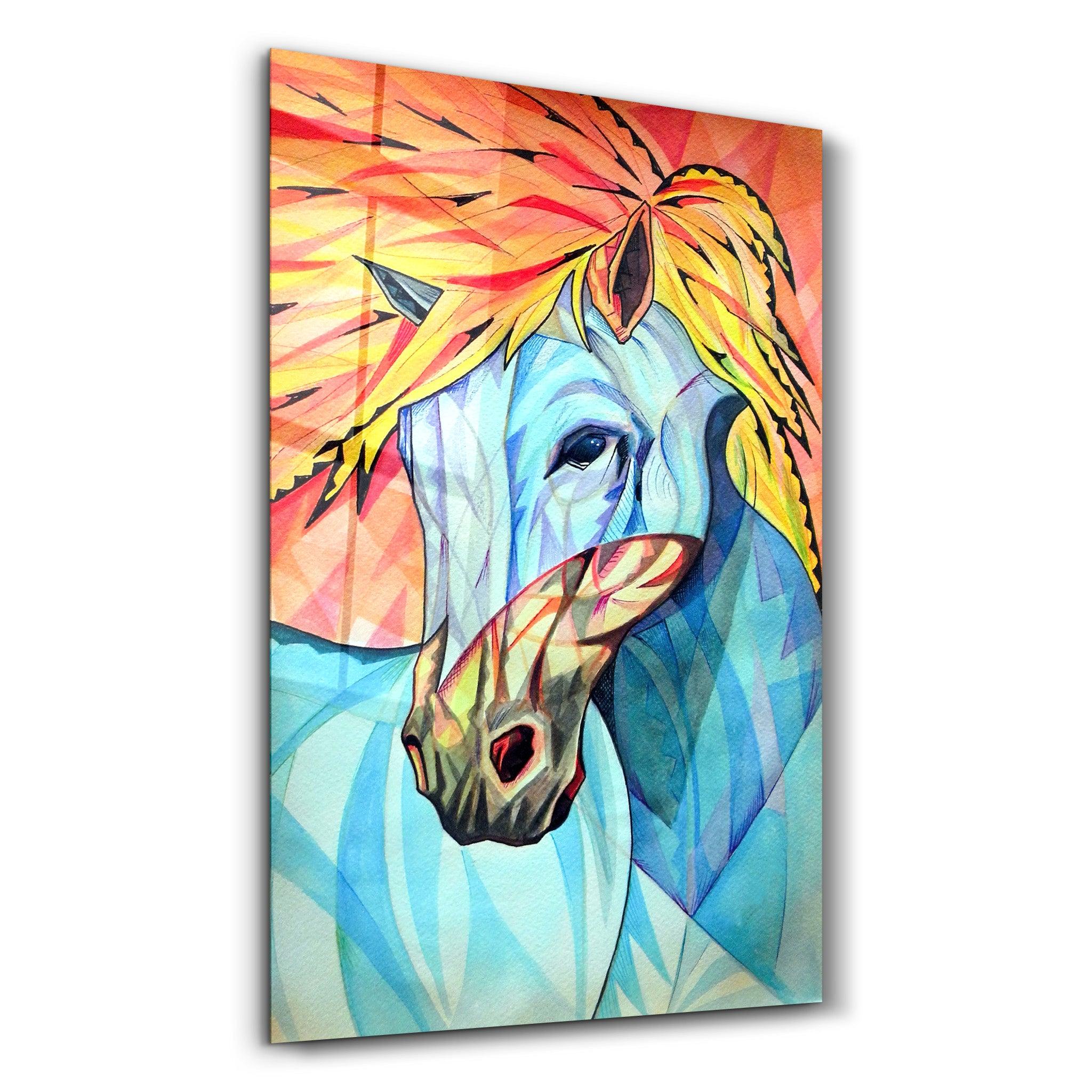 Cool Horse | Glass Wall Art - Artdesigna