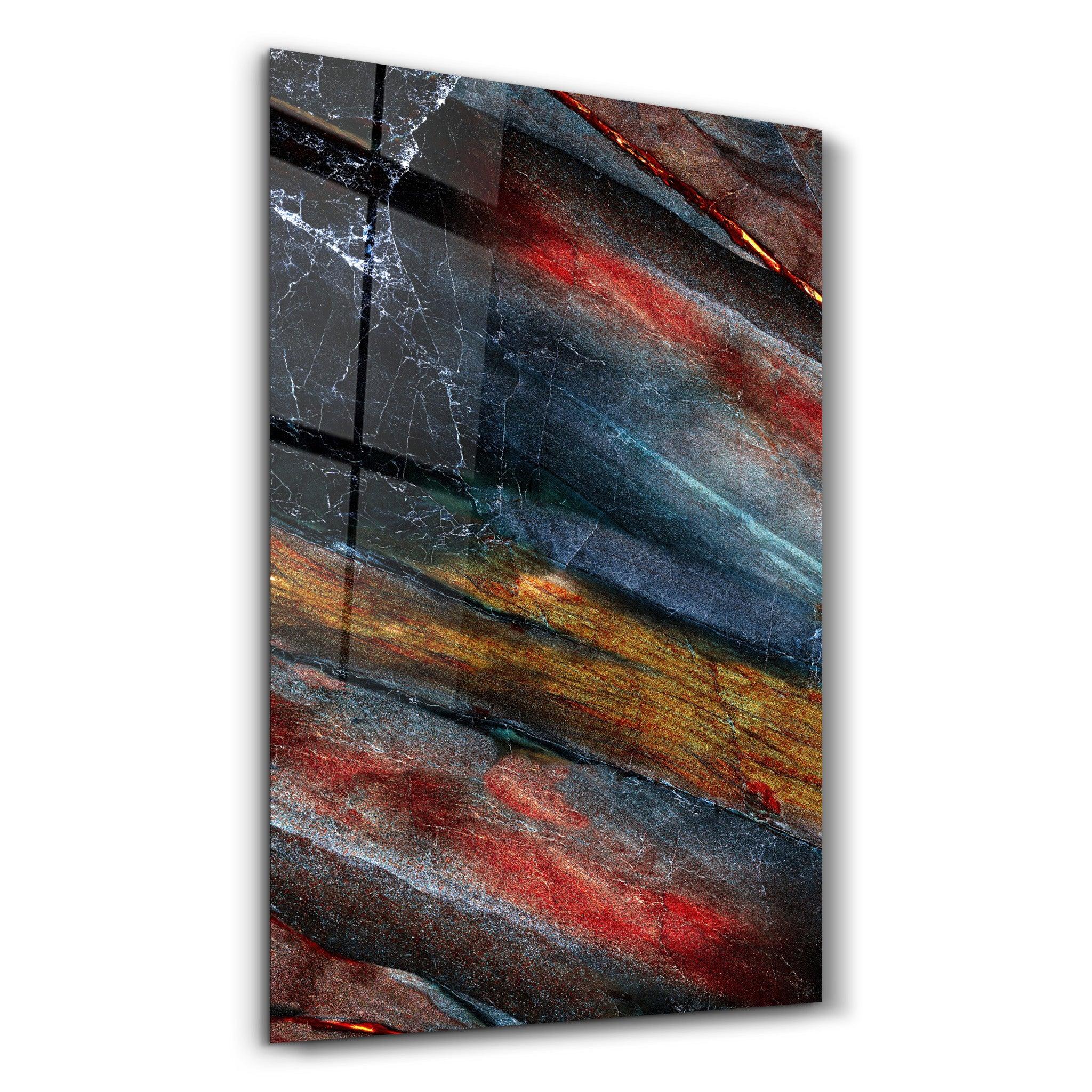 Colorful Layes Of Marble | Glass Wall Art - Artdesigna