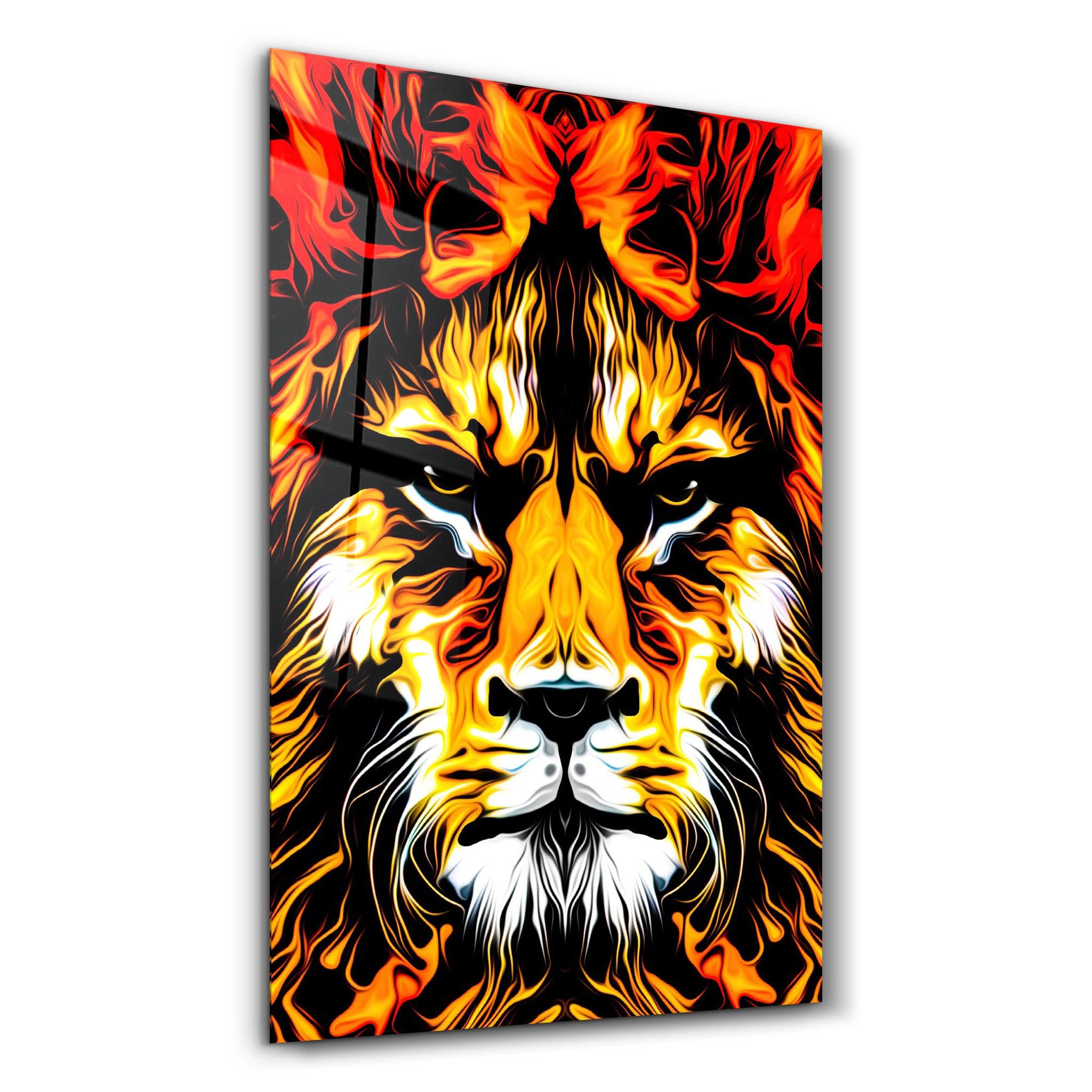 The Big Cat | Glass Wall Art - Artdesigna