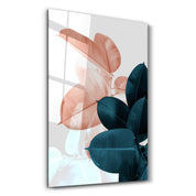 Abstract Leaves | Glass Wall Art - Artdesigna