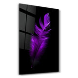 Purple Feather | Glass Wall Art