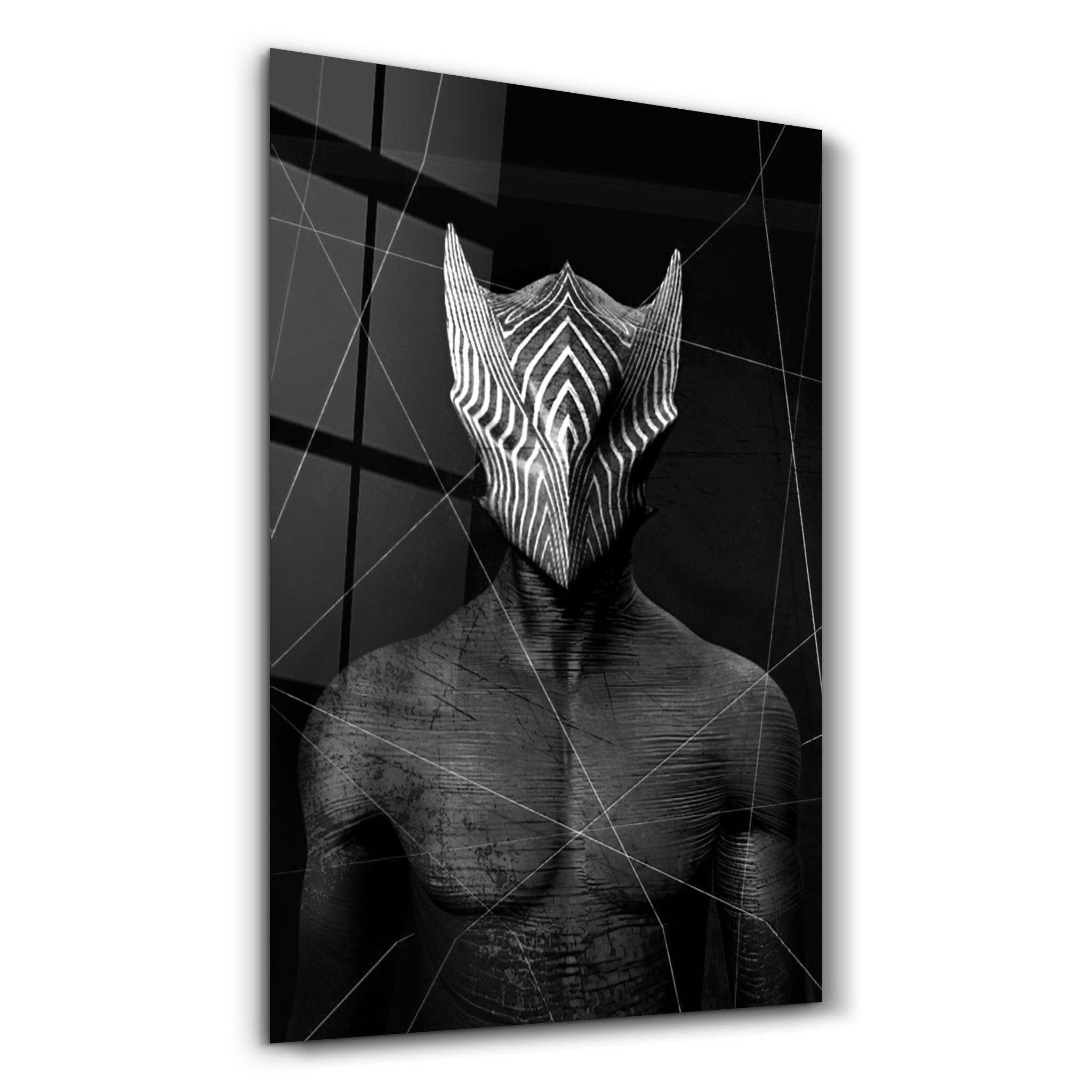 Abstract Masked Man V1 | Glass Wall Art - Artdesigna