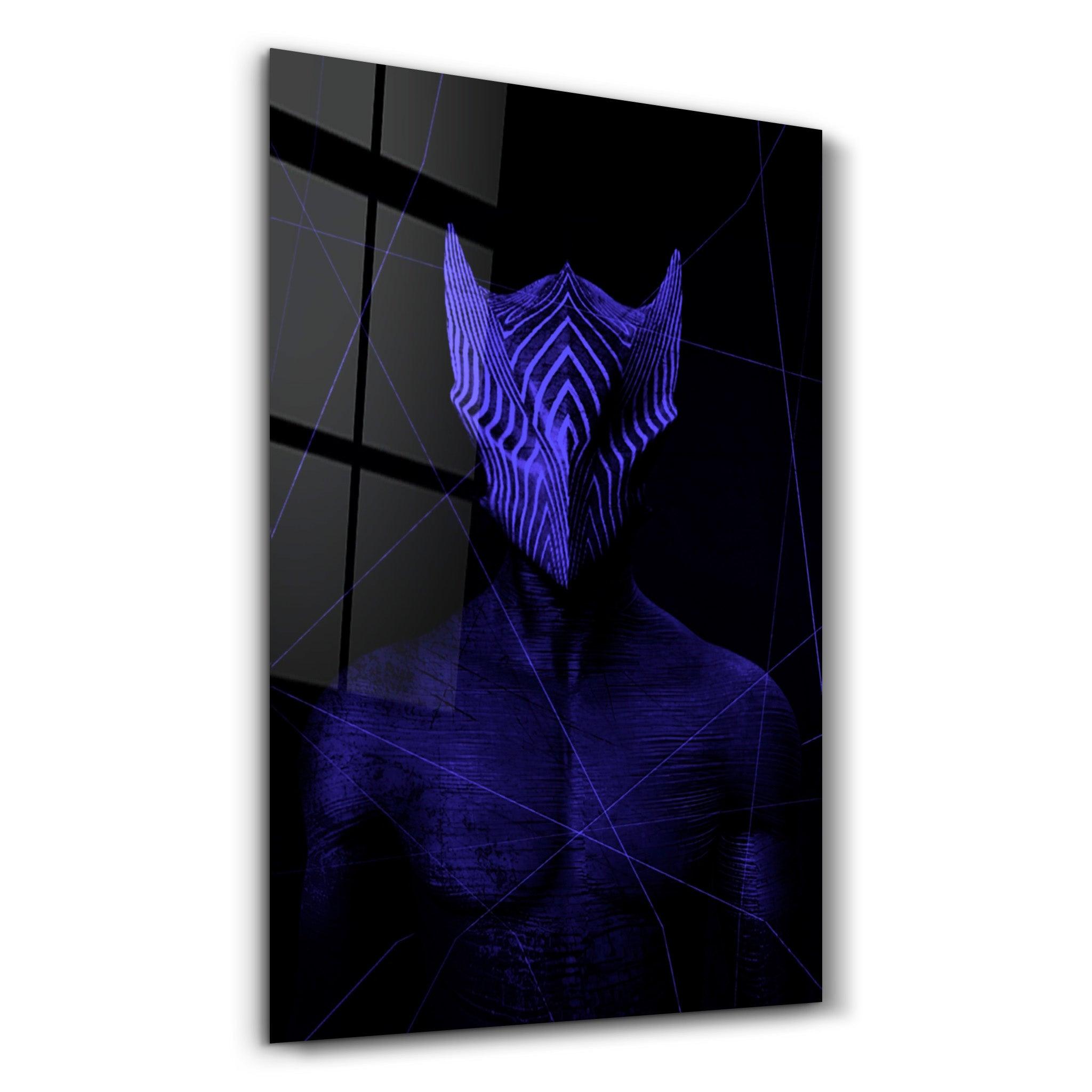 Abstract Masked Man V6 | Glass Wall Art - Artdesigna