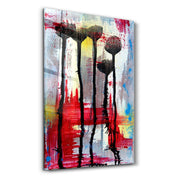 Abstract Flowers | Glass Wall Art - Artdesigna