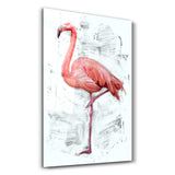 Abstract Flamingo | Glass Wall Art