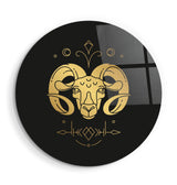 Zodiac Symbols - Rounded Glass Wall Art