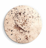 ・"Stone with Crystals - Beige"・Rounded Glass Wall Art - ArtDesigna Glass Printing Wall Art