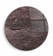 ・"Travertine - Moon - Chocolate"・Rounded Glass Wall Art - ArtDesigna Glass Printing Wall Art