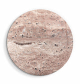 Travertine Moon Beige Powder | Rounded Glass Wall Art