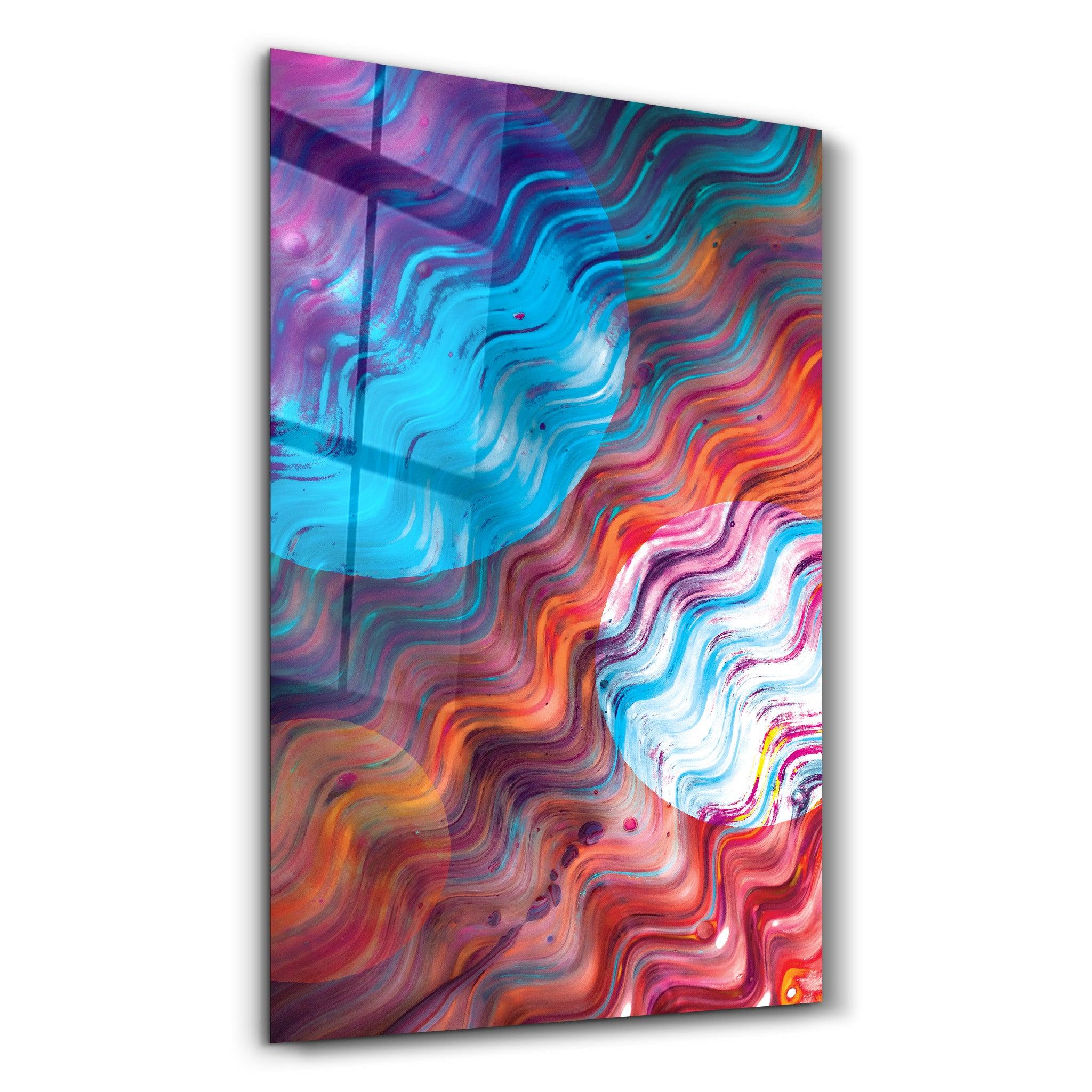 Waive of Colors | Glass Wall Art - Artdesigna