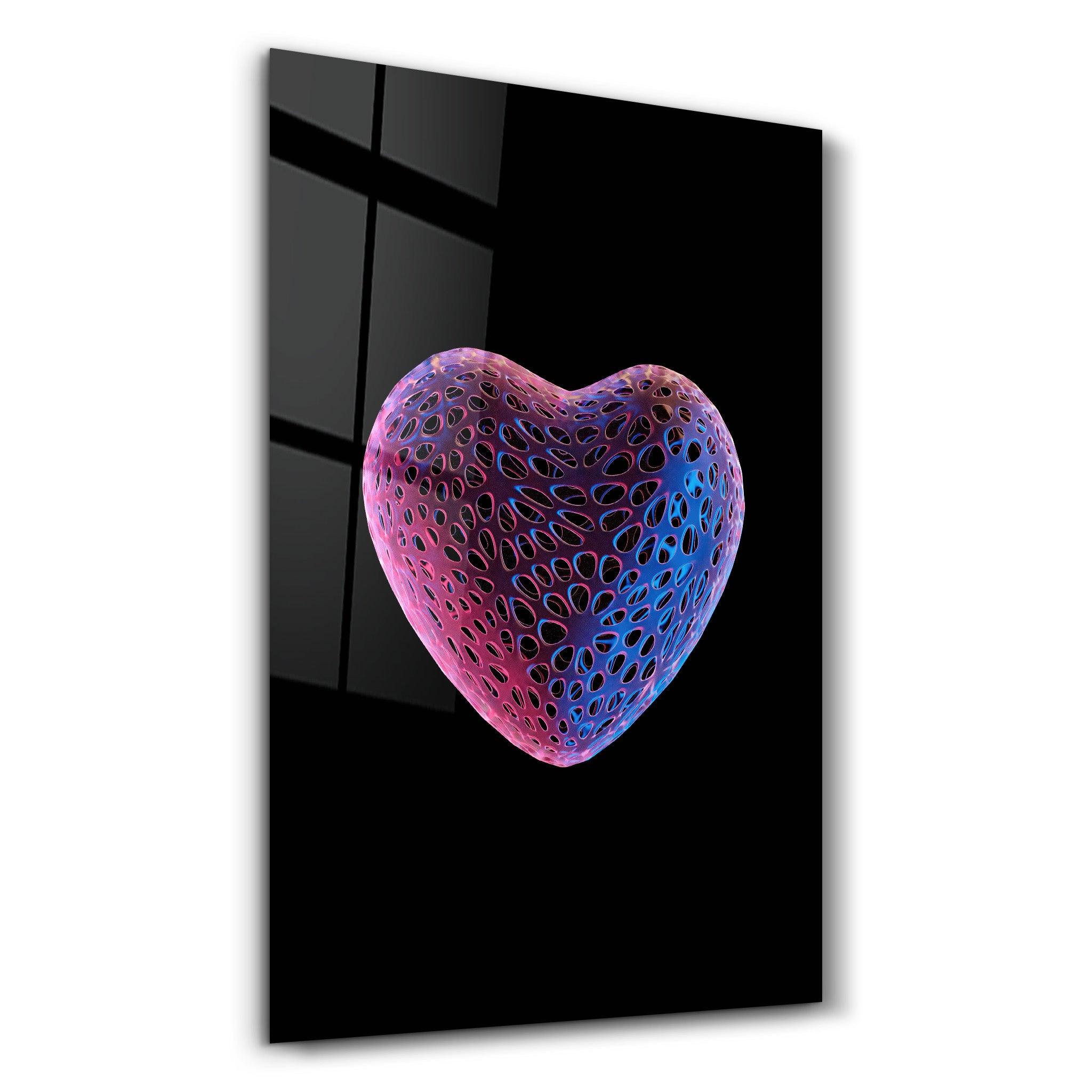 Strawberry Heart | Designers Collection Glass Wall Art - Artdesigna