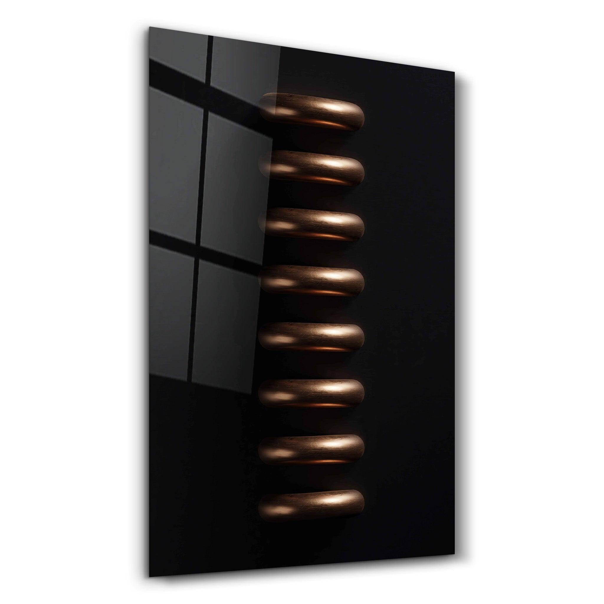 Bronze Rings | Designers Collection Glass Wall Art - Artdesigna