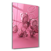 Abstract Pink Modern Design | Designer's Collection Glass Wall Art - Artdesigna