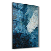 Blue Oil Painting - Abstract | Designer's Collection Glass Wall Art - Artdesigna