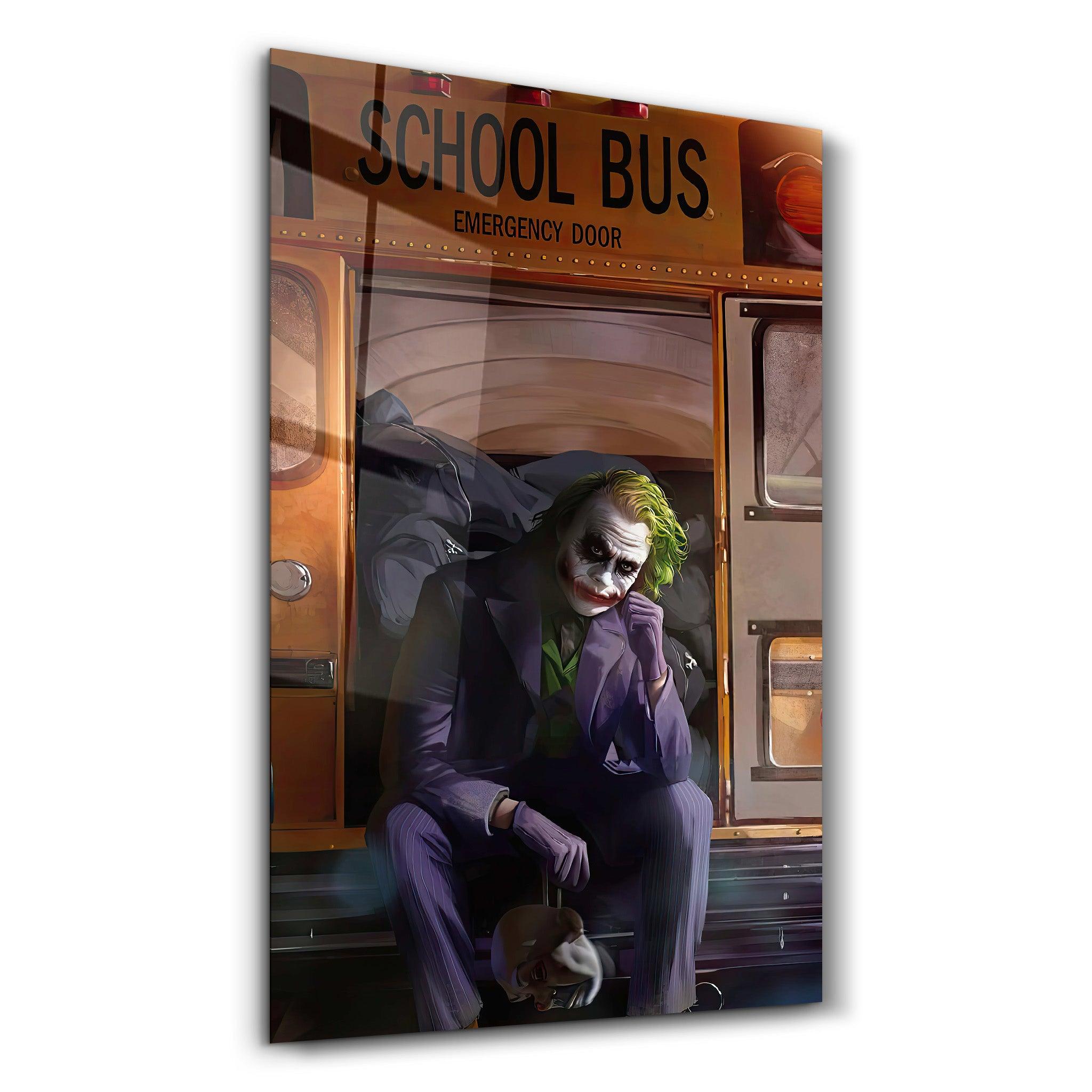 School Bus - Joker | Designer's Collection Glass Wall Art - Artdesigna