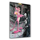 Pink Panther & Charlie | Designer's Collection Glass Wall Art