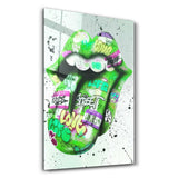 Tongue Green | Glass Wall Art