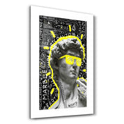 Statue Pop Art Yellow | Designer's Collection Glass Wall Art - Artdesigna